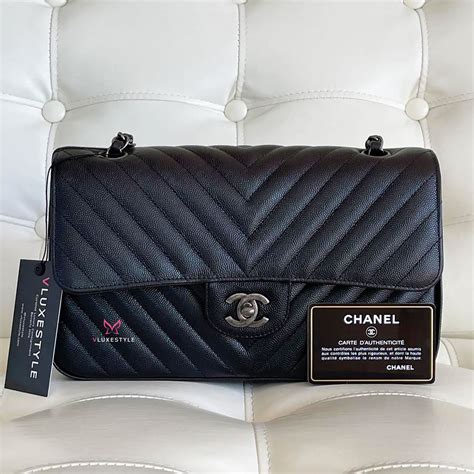 chanel iridescent chevron|Chanel Classic Medium Double Flap 17B Iridescent Black .